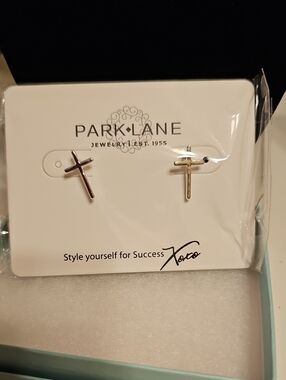 Park Lane Cross Stud Earrings - Silver